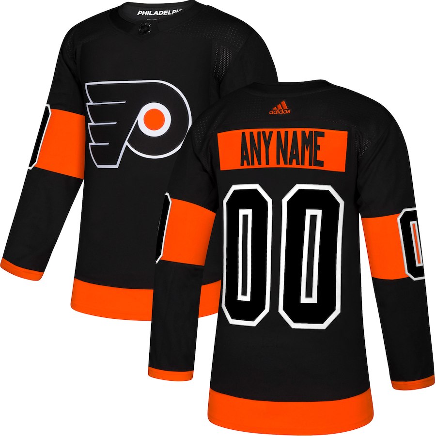 Men NHL adidas Philadelphia Flyers Black Alternate Authentic Custom Jersey->customized nhl jersey->Custom Jersey